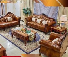 Wooden leather Sofa