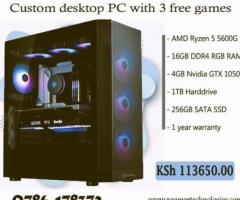 Custom produced Ryzen 5 PC with 1050Ti GTX GPU