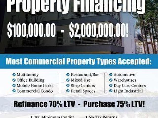 NO DOC COMMERCIAL & MULTIFAMILY Property Financing To $2,000,000.00!