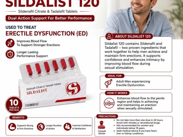 Sildalist (Sildenafil and Tadalafil) 120mg Tablets